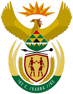 The national Coat of Arms of South Africa